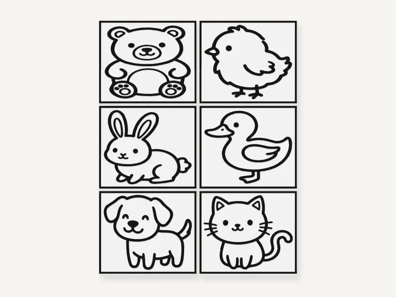 Animal coloring board
