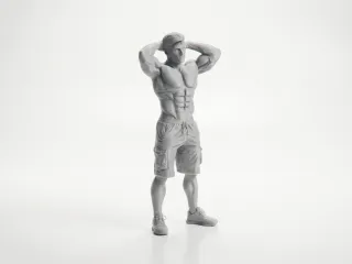 Muscular Male Figure Fitness Statue 3D Printable