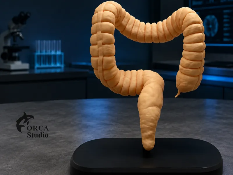 Human Large Intestine Anatomy 3D Model – Educational STL