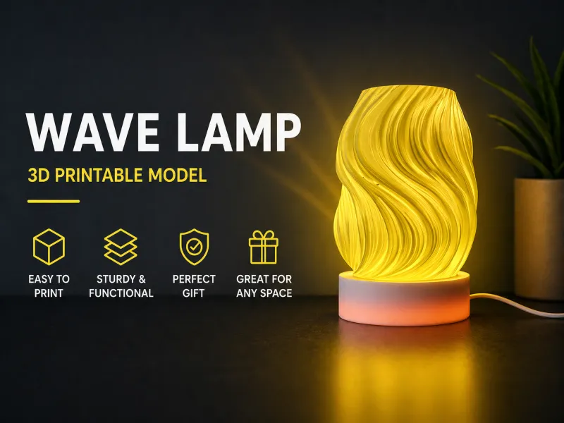 The Wave Lamp - Modern Sculptural Nightlight