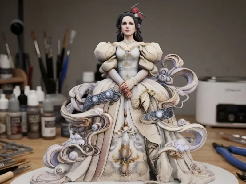 Sarah - Labyrinth Ballroom Gown Fantasy Miniature or Statue