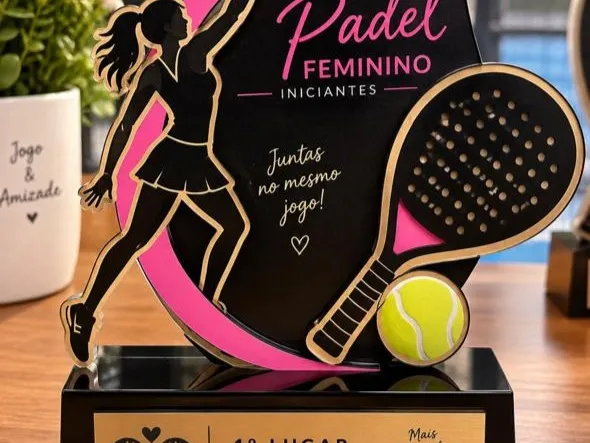trofeu feminino padel 15cm