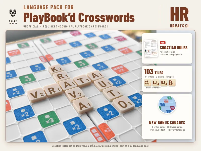 PlayBook'd Crosswords - Croatian Tiles (Hrvatski) Unofficial