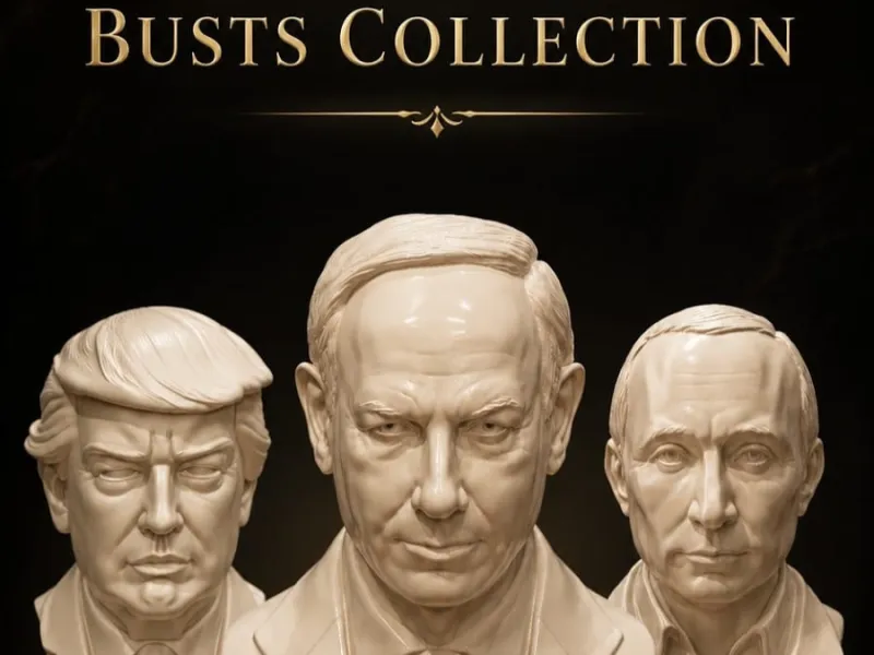 Collection de bustes des dirigeants du monde moderne