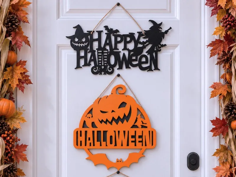 Halloween Wall - Door Sign Decor Set, 3 pcs. Happy Halloween
