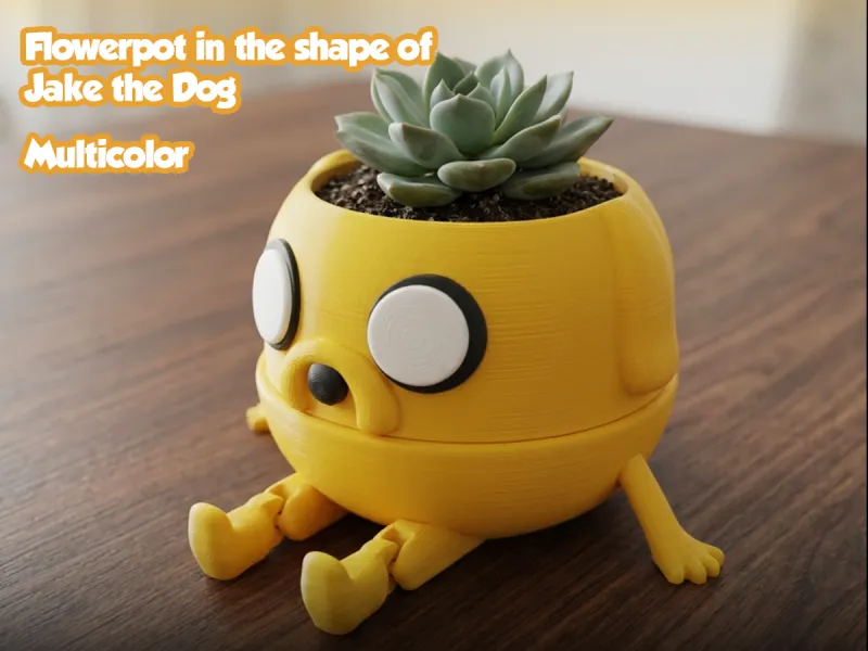 Maceta con forma de Jake el Perro - Multicolor