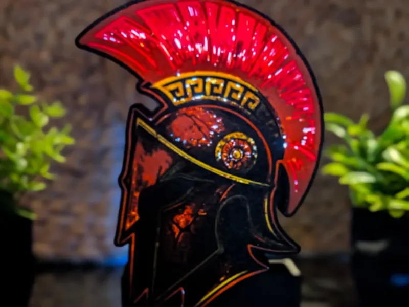 Spartan Warrior Helmet - Custom Shape Lightbox