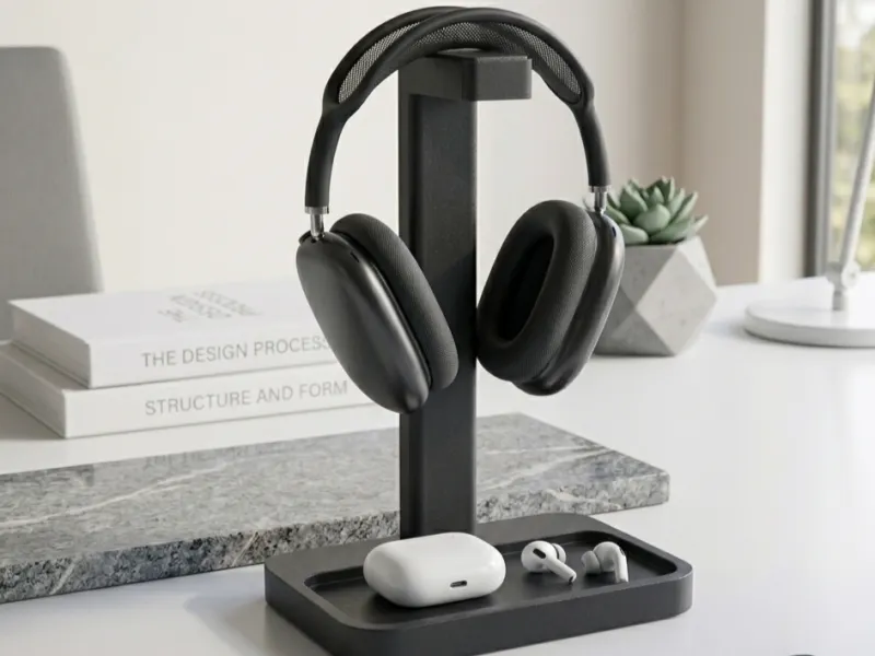 Minimalist Dual-Purpose Headphone Stand & Desk Organizer