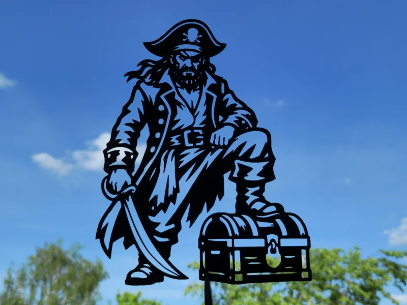 Pirate Captain Treasure Chest 2D Wall Art