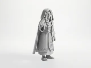 Tribal Lady Waving Figurine Female Character 3D Printable