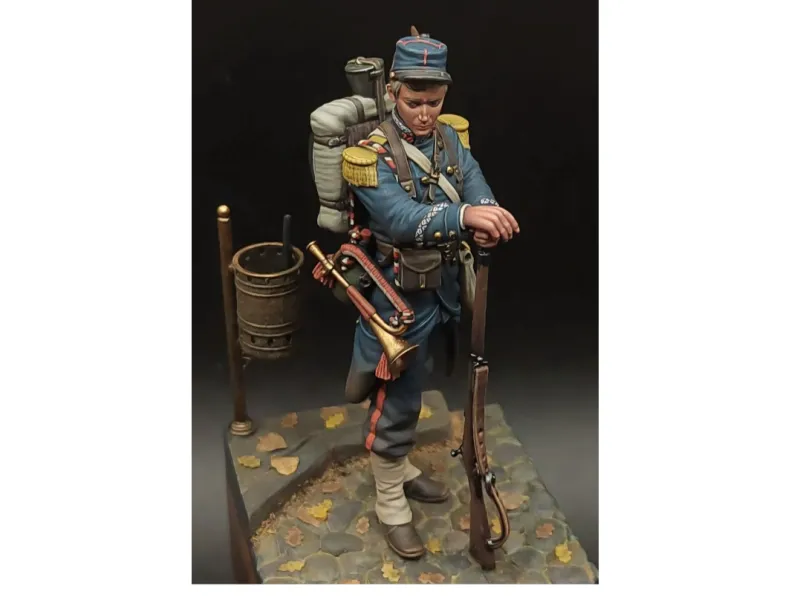 Napoleonic Soldier on a Cobblestone Path