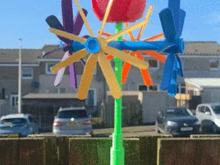 rose flower windmill