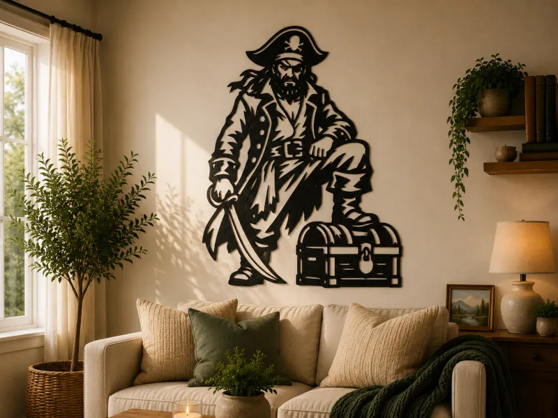 Pirate Captain Treasure Chest 2D Wall Art