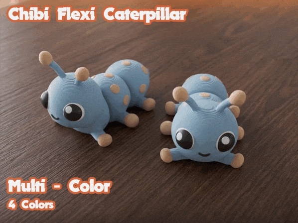 Chibi Bruco Flexi - Multicolore