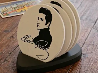 The King Elvis Presley Coaster set & Pick Holder