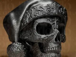 Ornamental Santa Skull