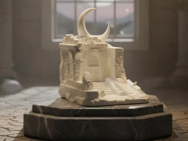 Escultura do Templo da Lua Crescente Santuário de Ruínas Góticas