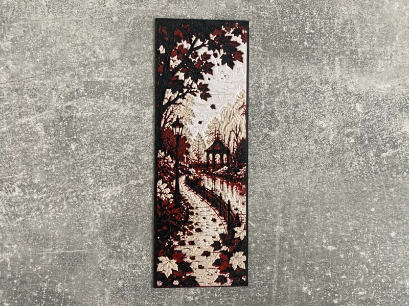 Autumn Park Pathway Bookmark - HueForge Art