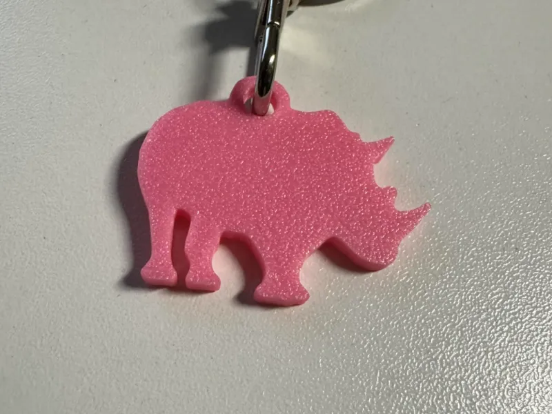 Neushoorn Silhouet Sleutelhanger