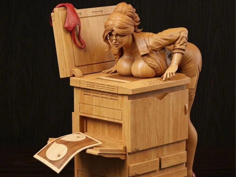 Secretary with copy machine