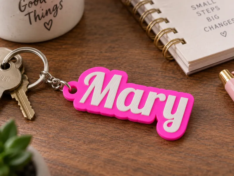 Porta-Chaves Personalizado com Nome – Mary | Keychain 3D