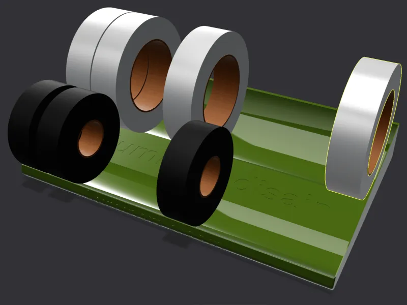 Compacte tapehouder voor meerdere formaten
