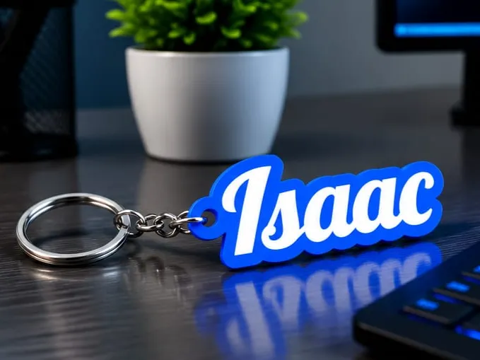 Porta-Chaves Personalizado Nome Isaac Chaveiro 3D