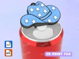 Soda Tab Opener Keychain Starry cowboy hat-0