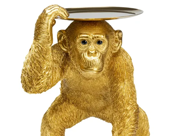 Polished Gold Chimpanzee Serving Tray 3D Model