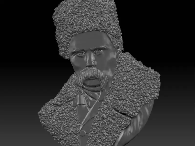 Taras Shevchenko Bas-Relief 3D Model – Ukrainian Icon & Wall
