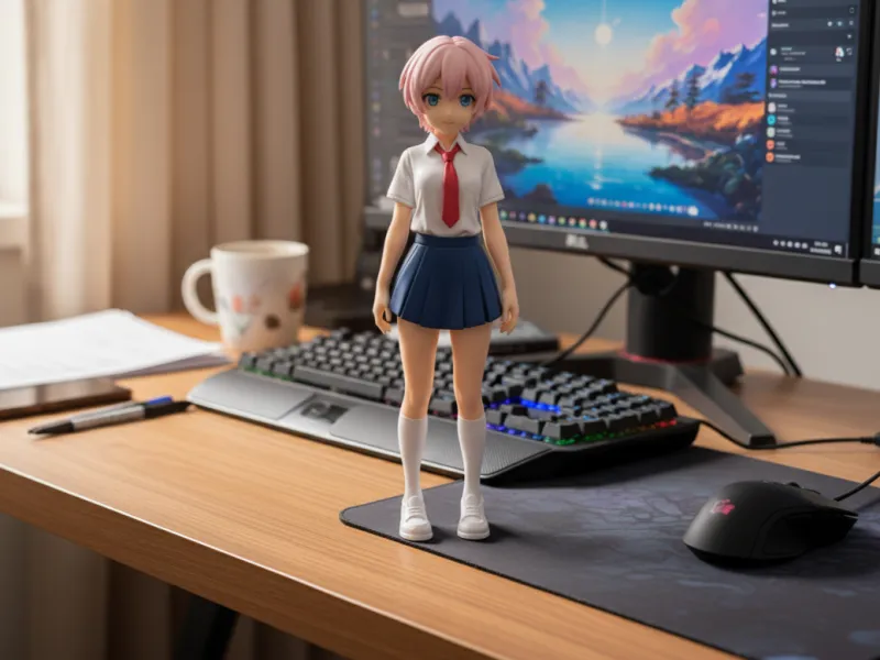 Aluna de Anime Fofa - Estatueta Kawaii