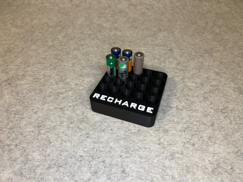 Battery stand holder for AA rechargeable batteries