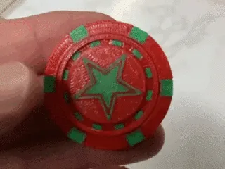 Spinning poker chip (star)