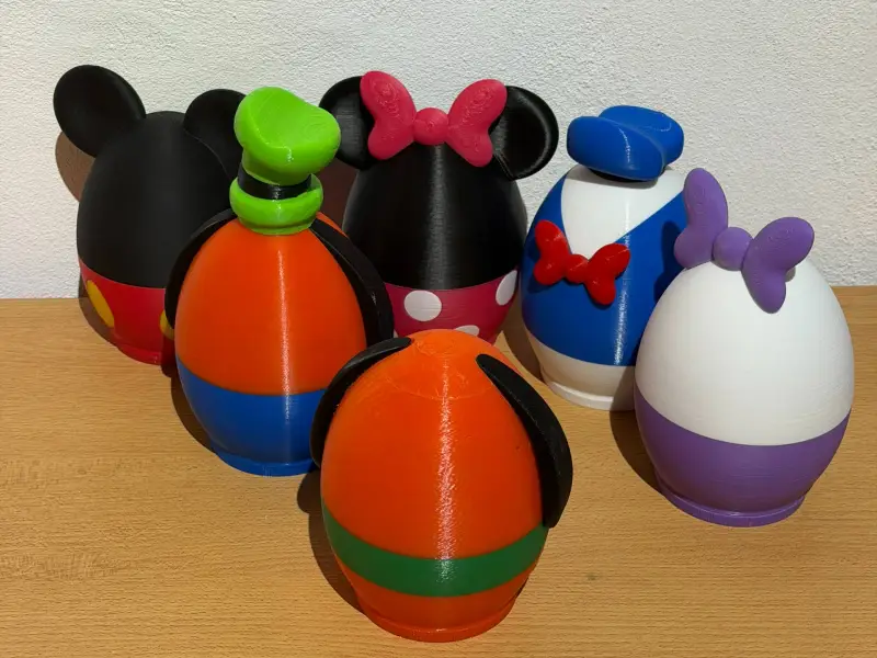 🥚🎉 Pack Huevos de Pascua Mickey & Friends – 6 Personajes