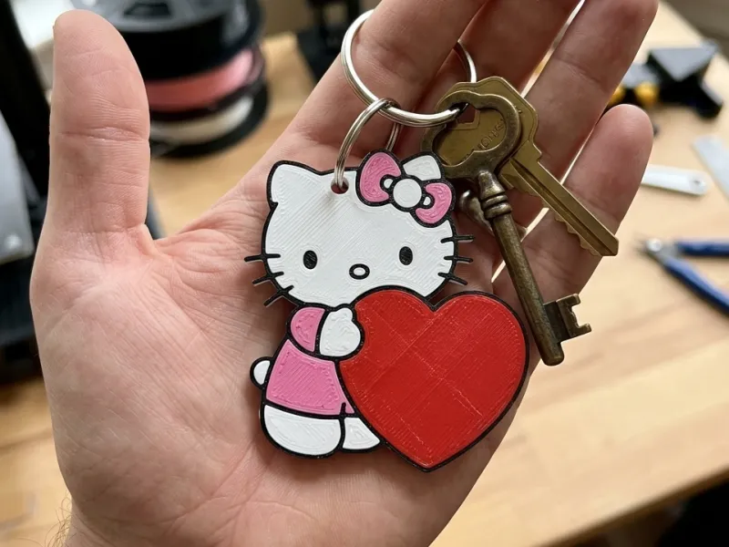 portachiavi hello kitty cuore1