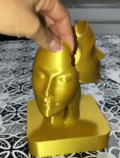 3D-Skulptur: Abstraktes Doppelgesicht