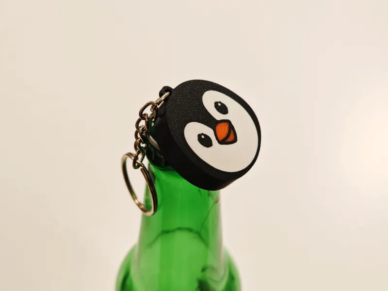 🐧 귀여운 펭귄 병따개 열쇠고리 – 동물 3D 프린트