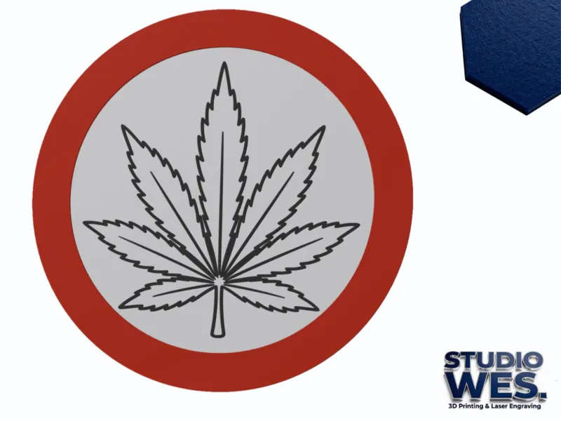 Cannabis Leaf - Forbidden Traffic Sign - Wall Art v2