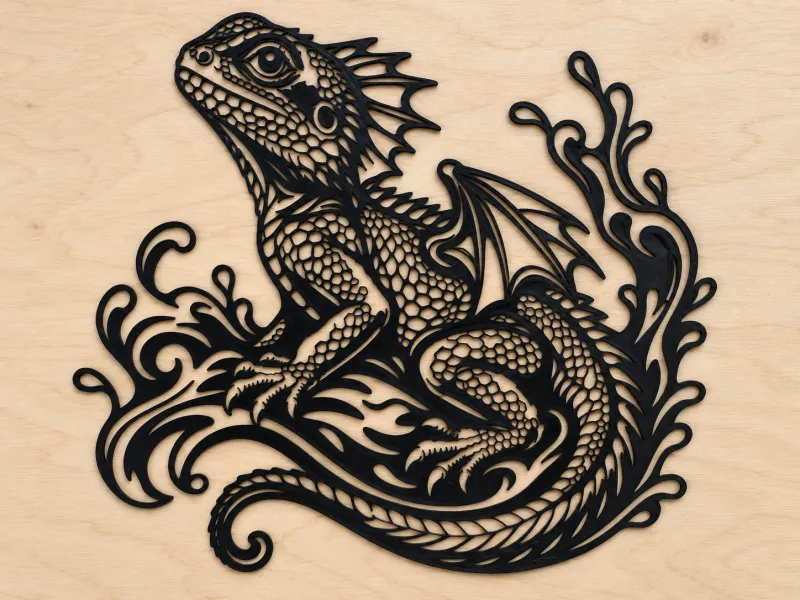 Artă de perete cu Puiul de Dragon de Apă, decor pentru casă