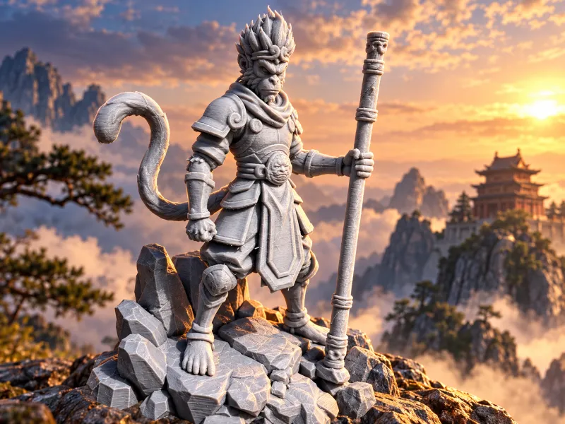 Roi Singe — Figurine d'exposition du Guerrier Wukong