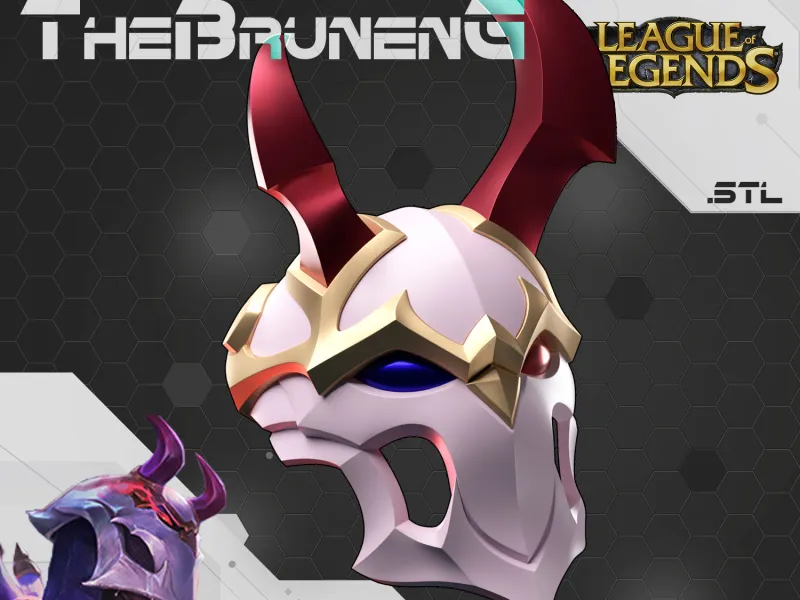 Blood Moon Jhin mask helmet LOL Wild Rift cosplay 3D print m