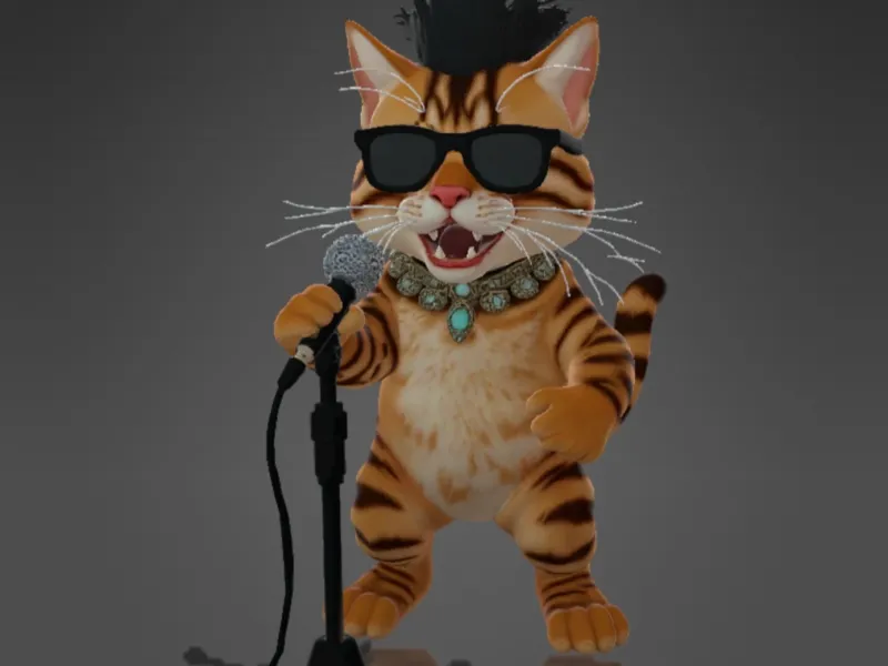 Bengal Cat Rockstar Singer