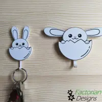 Key & Towel Holder - Wall Bunny - Funny and Cute Organizer-2