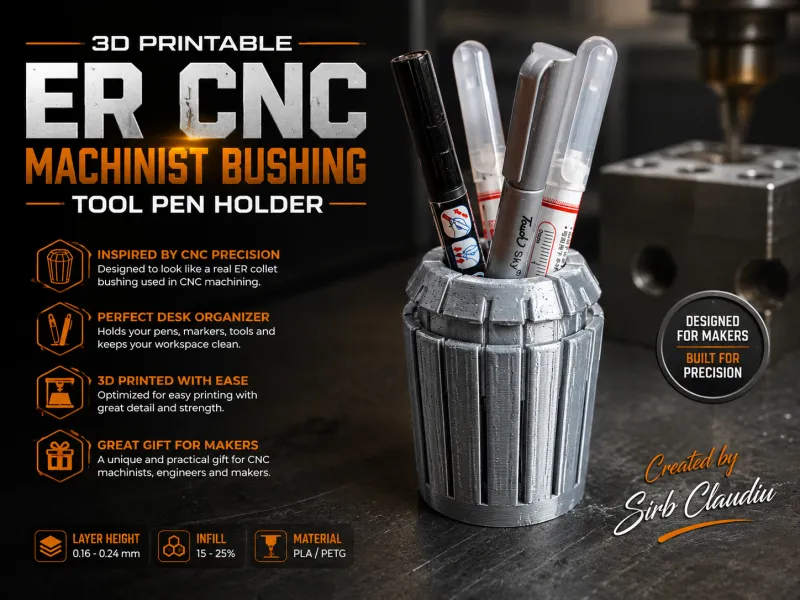 Damaged ER bushing pen holder Creality