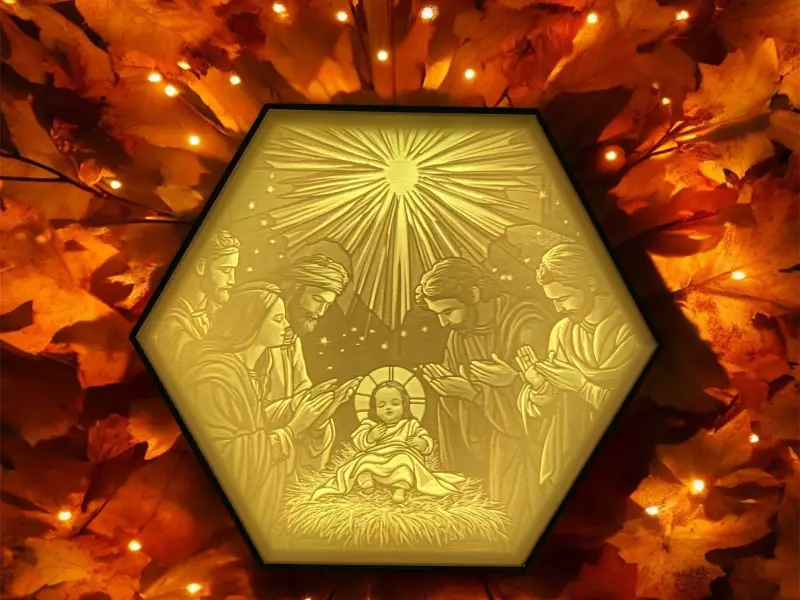 Hexagon Lamp LED RGB - Jezus - God - God 002