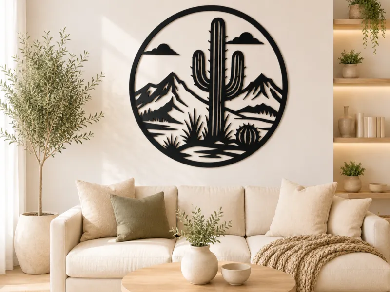 Desert Cactus Landscape 2D Wall Art
