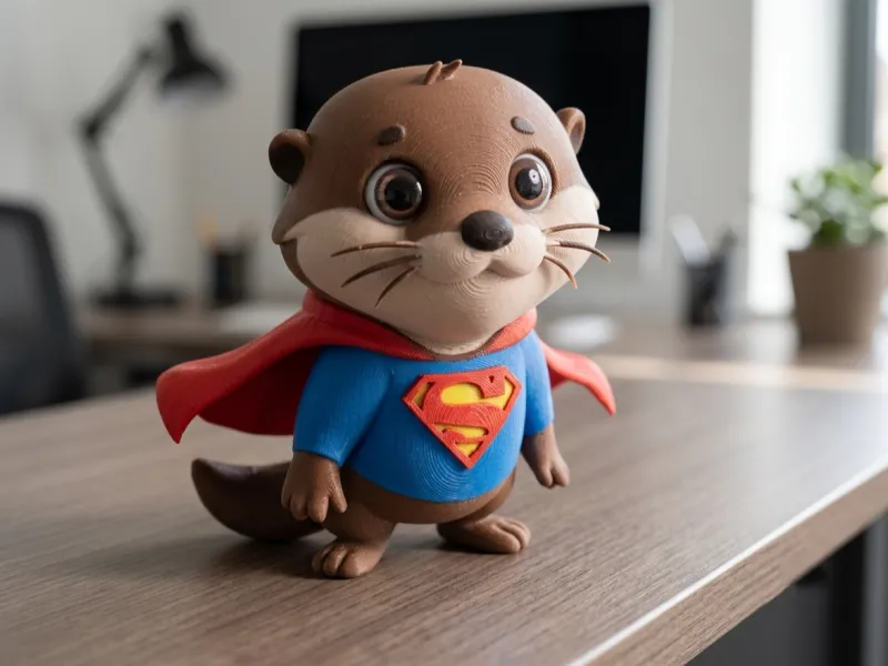 Super Otter - Cute 3D Printed Superhero Mascot