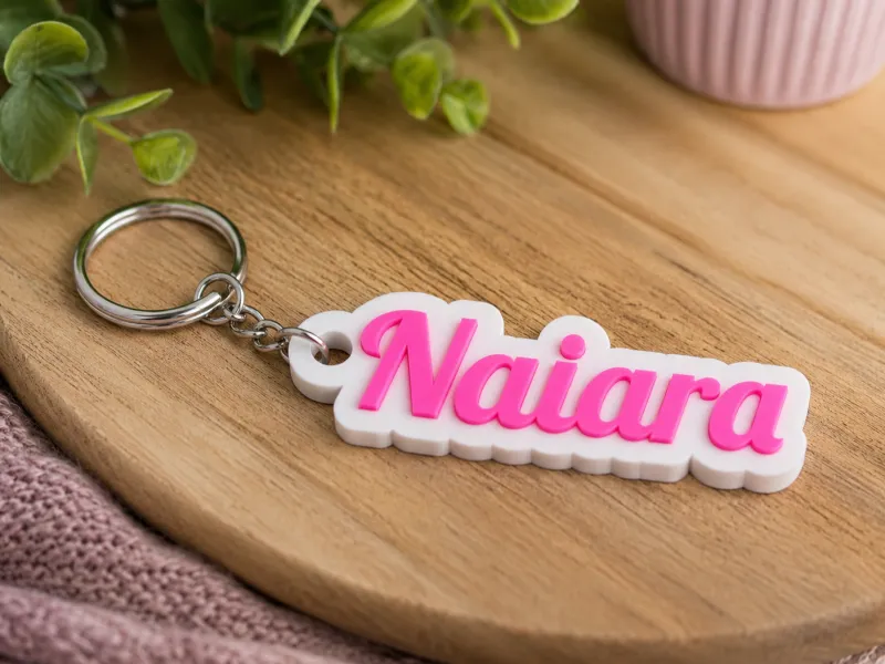 Porta-Chaves Personalizado com Nome – Naiara | Keychain 3D