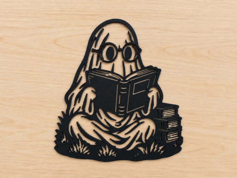 arte de pared de un fantasma leyendo un libro, decoración para el hogar