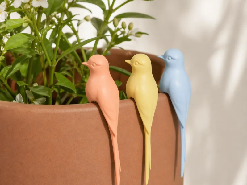 Bird Pot Sitter | Minimal Planter Clip - Decorative Figure